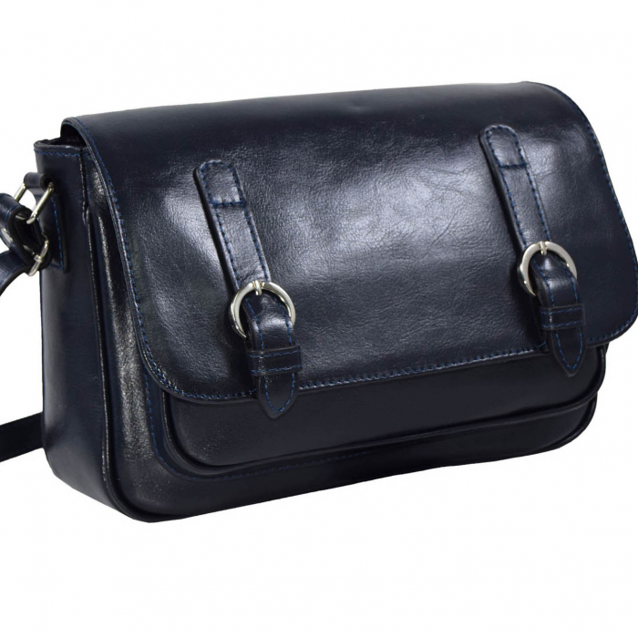 Geanta dama din piele naturala, model 208, crossbody, Bleumarin [1]