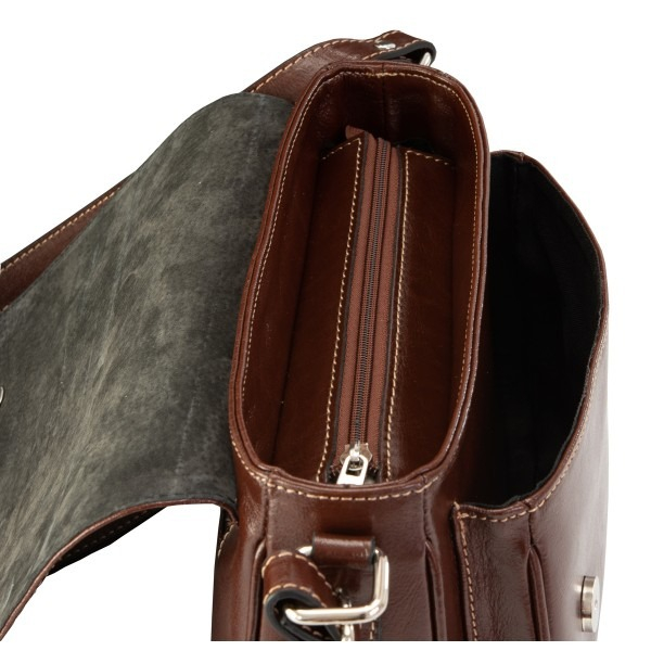 Geanta dama din piele naturala, model 208, crossbody, Maro coniac [5]