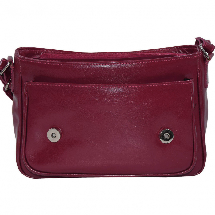 Geanta dama din piele naturala, model 208, crossbody, Bordo [6]