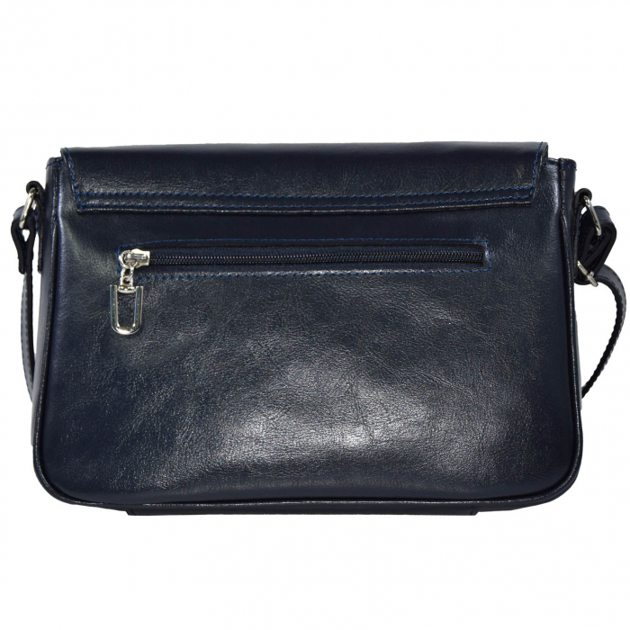 Geanta dama din piele naturala, model 208, crossbody, Bleumarin [4]