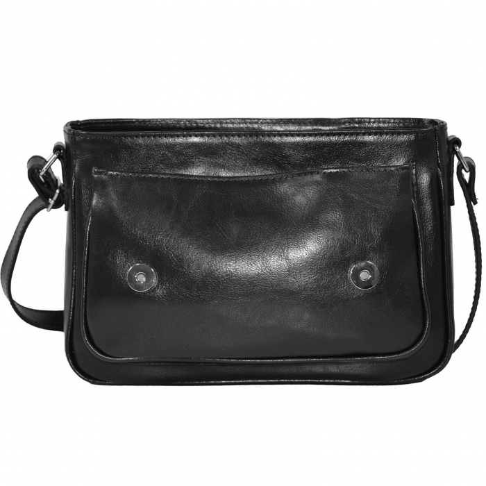 Geanta dama din piele naturala, model 208, crossbody, Negru [6]