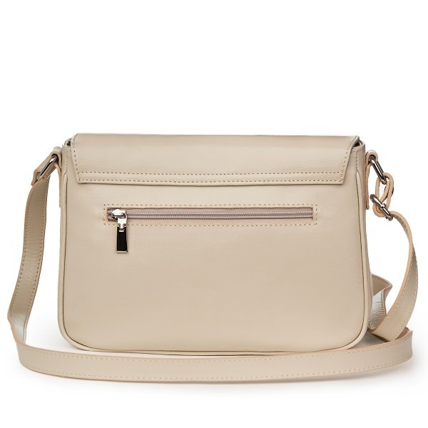 Geanta dama din piele naturala, model 208, crossbody, Bej [4]