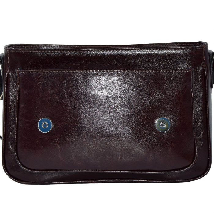 Geanta dama din piele naturala, model 208, crossbody, Maro inchis [6]