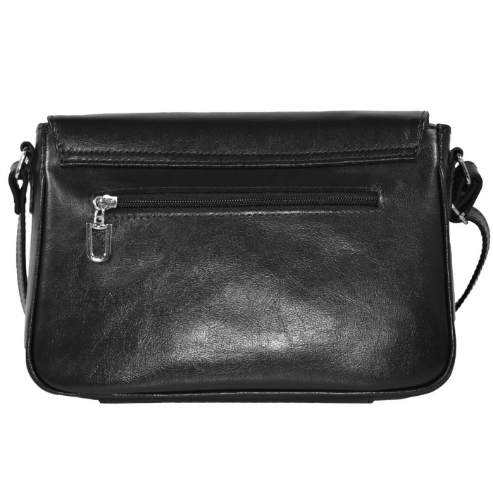 Geanta dama din piele naturala, model 208, crossbody, Negru [4]