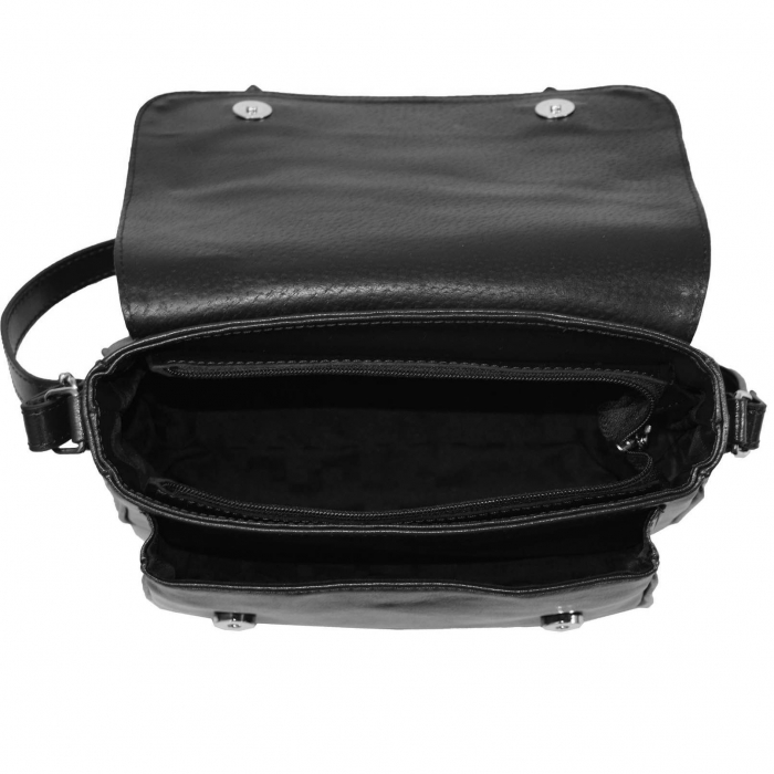 Geanta dama din piele naturala, model 208, crossbody, Negru [7]