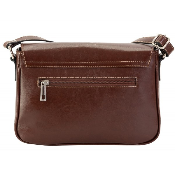 Geanta dama din piele naturala, model 208, crossbody, Maro coniac [4]