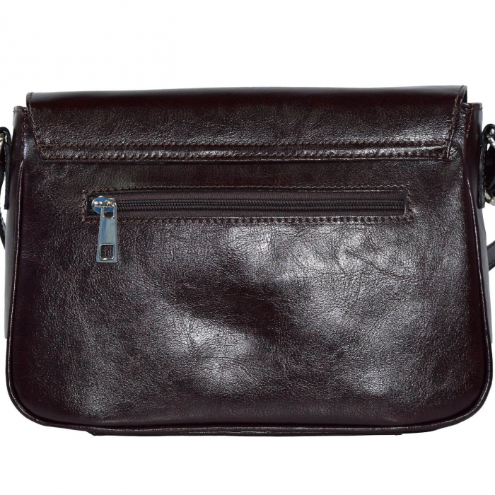 Geanta dama din piele naturala, model 208, crossbody, Maro inchis [4]
