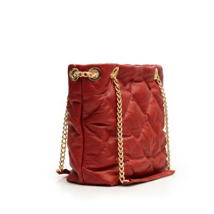 Geanta de umar, piele naturala model matlasat, Rosu [4]