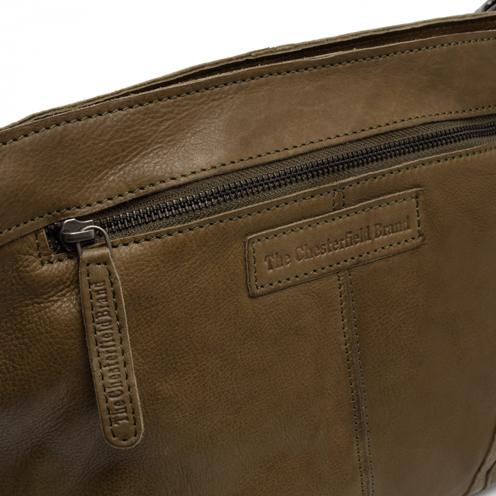 Geanta de umar, piele naturala, The Chesterfield Brand, Lucy, Verde olive [3]