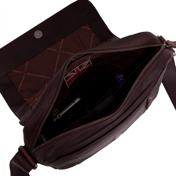 Geanta de umar The Chesterfield Brand, din piele naturala moale, Remy, Maro inchis [3]
