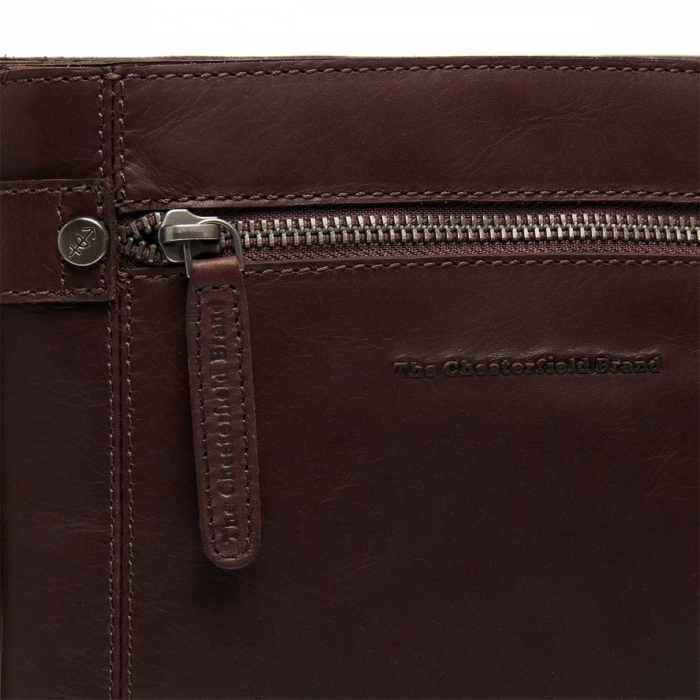 Geanta de umar unisex din piele naturala, The Chesterfield Brand, Brandis, Maro inchis [5]