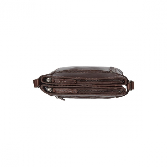 Geanta de umar unisex din piele naturala, The Chesterfield Brand, Brandis, Maro inchis [2]