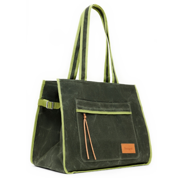 Geanta versatila, de voiaj / shopper, de mana si umar, Desigual, seria Mediteraneo Khiva, Kaki [2]