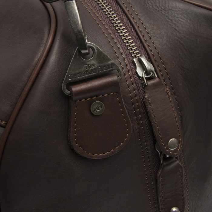 Geanta de voiaj de weekend, unisex The Chesterfield Brand, din piele naturala, Rivaro, Maro inchis [3]