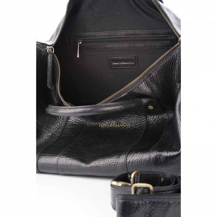 Geanta de voiaj unisex, din piele naturala, Tony Bellucci, seria T5146, Maro [12]