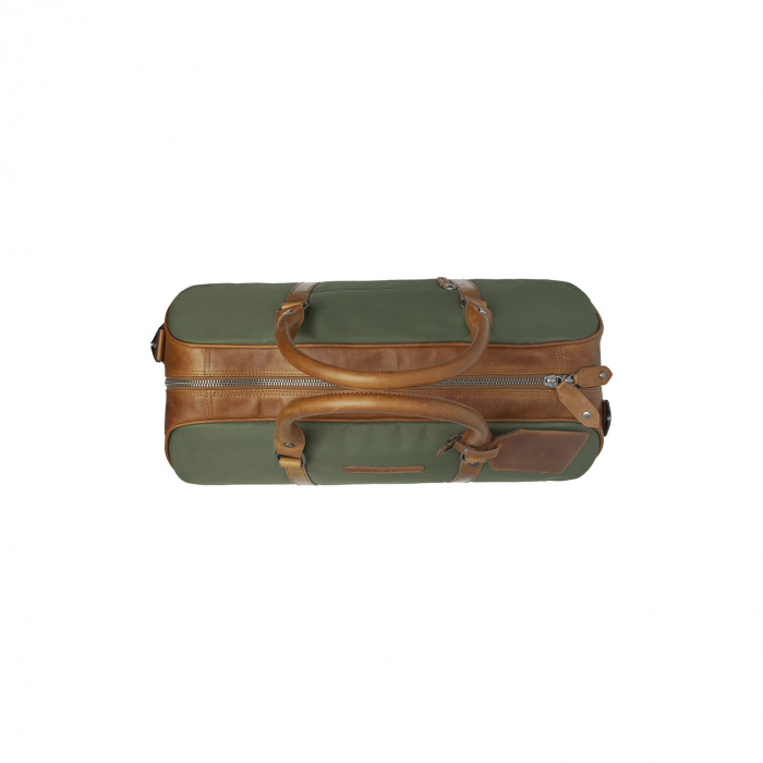 Geanta de voiaj unisex, The Chesterfield Brand, din nylon si piele, Tornio, Verde olive [5]