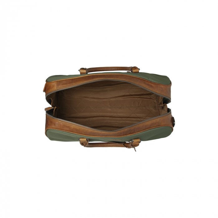Geanta de voiaj unisex, The Chesterfield Brand, din nylon si piele, Tornio, Verde olive [2]