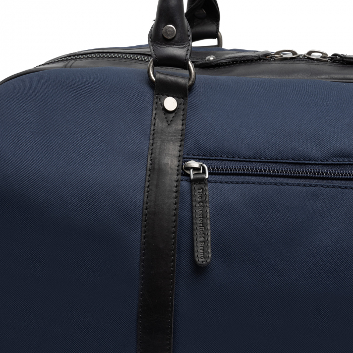 Geanta de voiaj unisex, The Chesterfield Brand, din nylon si piele, Tornio, Bleumarin [2]