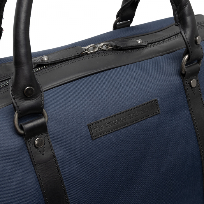 Geanta de voiaj unisex, The Chesterfield Brand, din nylon si piele, Tornio, Bleumarin [4]