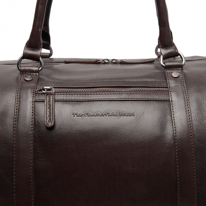 Geanta de voiaj unisex The Chesterfield Brand, din piele moale, Cavoli, Maro inchis [3]