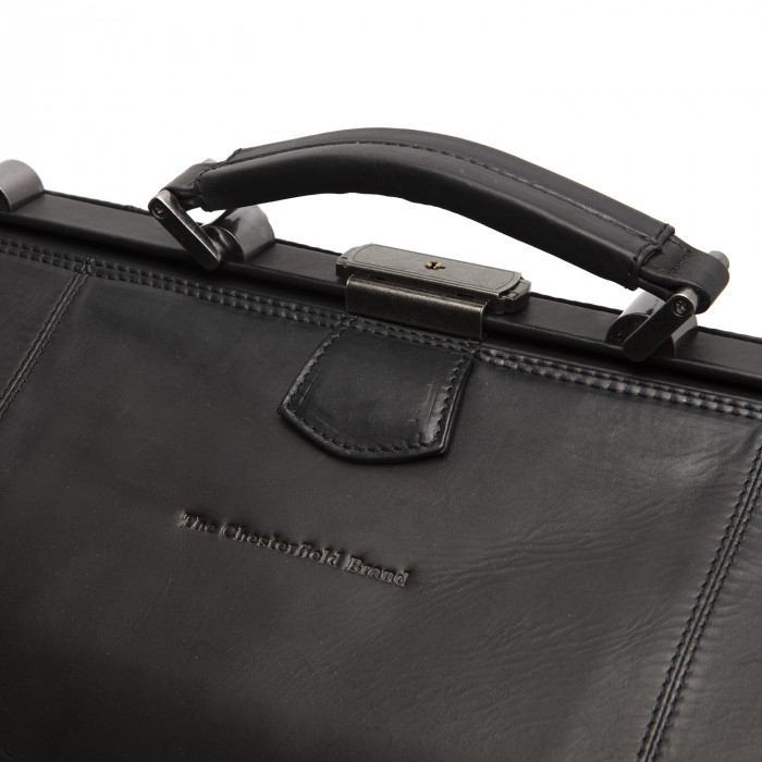Geanta de voiaj cu compartiment pentru laptop, The Chesterfield Brand, din piele naturala, Corfu, Negru [4]