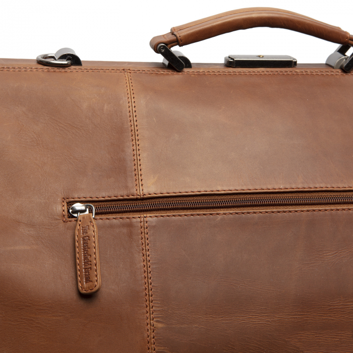 Geanta de voiaj cu compartiment pentru laptop, The Chesterfield Brand, din piele naturala, Corfu, Maro coniac [5]