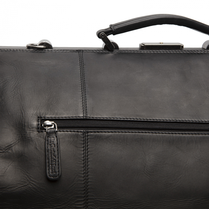 Geanta de voiaj cu compartiment pentru laptop, The Chesterfield Brand, din piele naturala, Corfu, Negru [5]