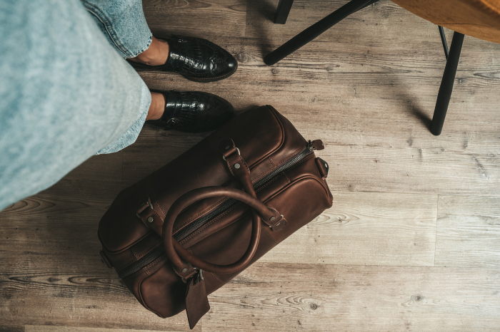 Geanta de voiaj unisex The Chesterfield Brand, din piele moale, Liam, Maro inchis [3]
