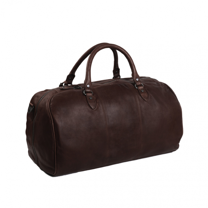 Geanta de voiaj de weekend, unisex The Chesterfield Brand, din piele naturala, William, Maro inchis [4]