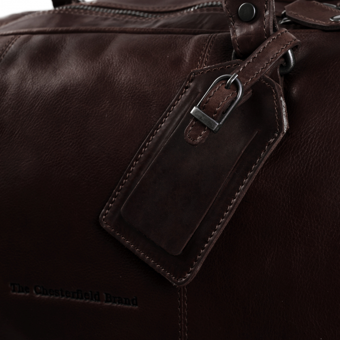 Geanta de voiaj de weekend, unisex The Chesterfield Brand, din piele naturala, William, Maro inchis [7]