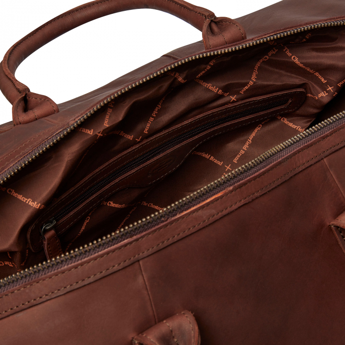 Geanta de voiaj unisex The Chesterfield Brand, din piele moale, Portsmouth, Maro inchis [5]