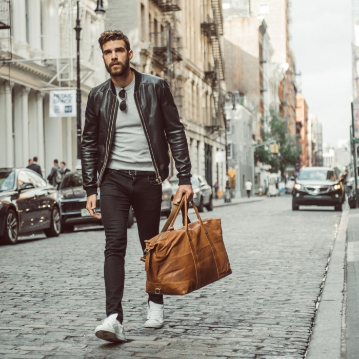 Geanta de voiaj unisex The Chesterfield Brand, din piele moale, Portsmouth, Maro coniac [3]