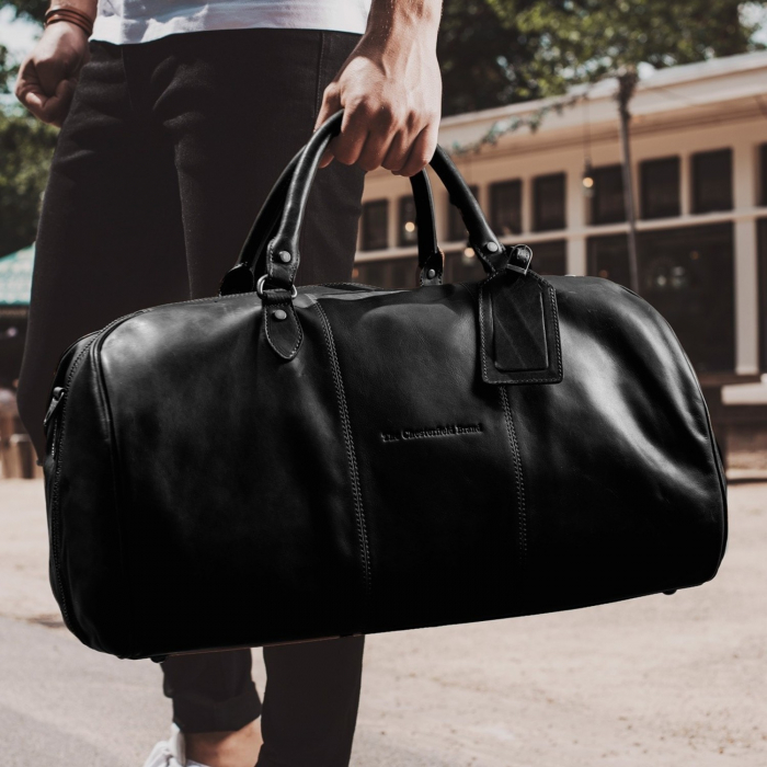 Geanta de voiaj unisex The Chesterfield Brand, din piele moale, William, Negru [3]