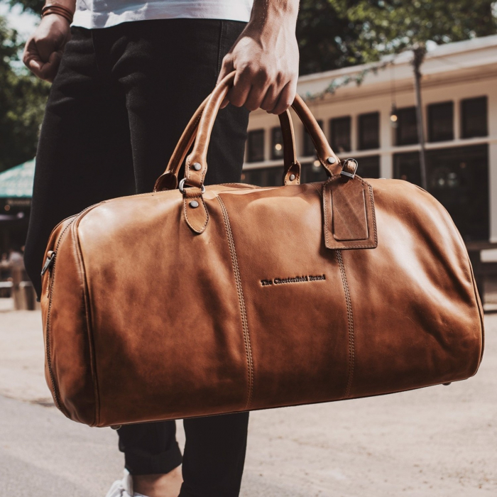 Geanta de voiaj unisex The Chesterfield Brand, din piele moale, William, Maro coniac [5]