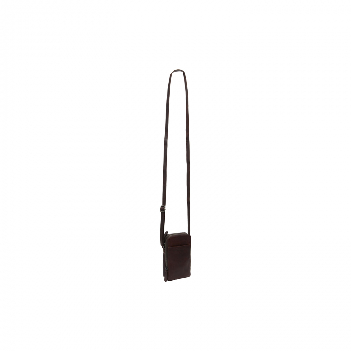 Geanta din piele naturala pentru telefon, The Chesterfield Brand, Alesund, de umar, Maro inchis [2]