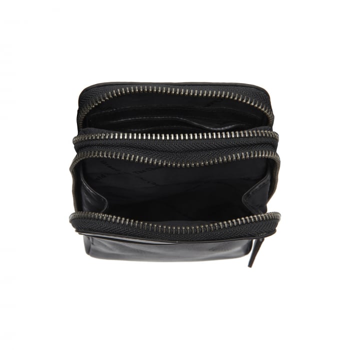 Geanta din piele naturala pentru telefon, The Chesterfield Brand, Alesund, de umar, Negru [6]