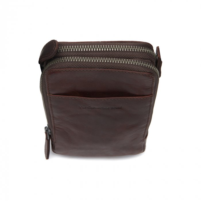 Geanta din piele naturala pentru telefon, The Chesterfield Brand, Alesund, de umar, Maro inchis [4]