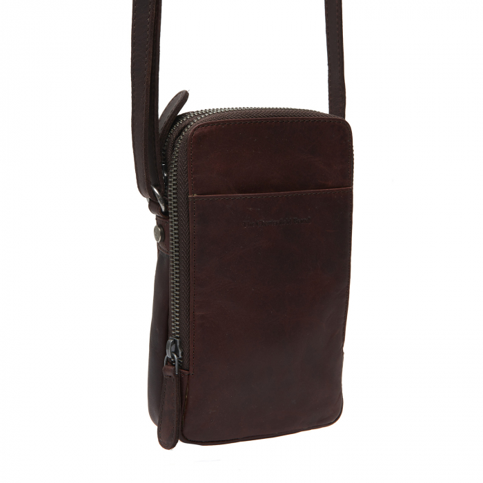 Geanta din piele naturala pentru telefon, The Chesterfield Brand, Alesund, de umar, Maro inchis [1]