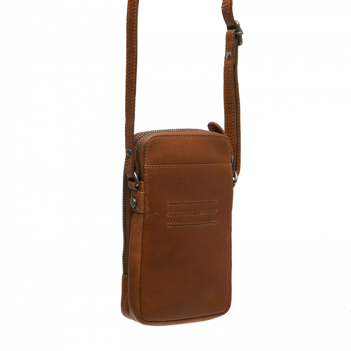 Geanta din piele naturala pentru telefon, The Chesterfield Brand, Alesund, de umar, Maro coniac [10]