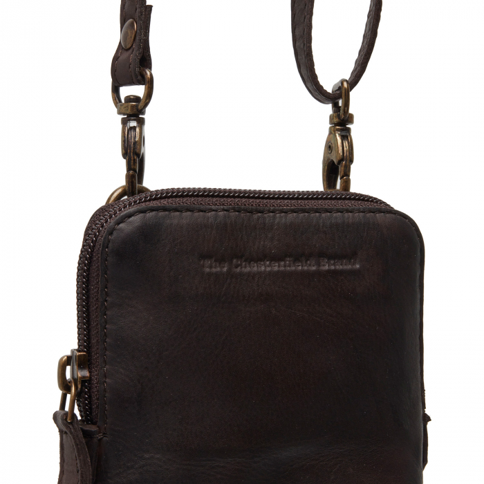 Geanta din piele naturala pentru telefon, The Chesterfield Brand, Cuba, Maro inchis [3]