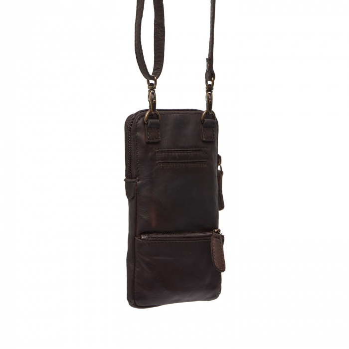 Geanta din piele naturala pentru telefon, The Chesterfield Brand, Cuba, Maro inchis [5]