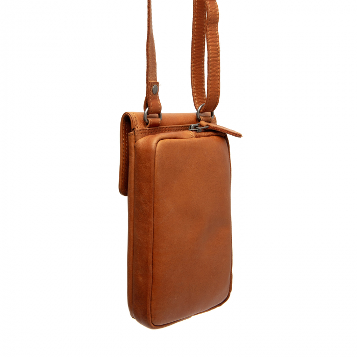Geanta din piele naturala pentru telefon, The Chesterfield Brand, Langley, Maro coniac [10]