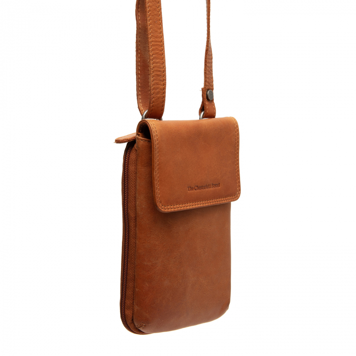 Geanta din piele naturala pentru telefon, The Chesterfield Brand, Langley, Maro coniac [4]