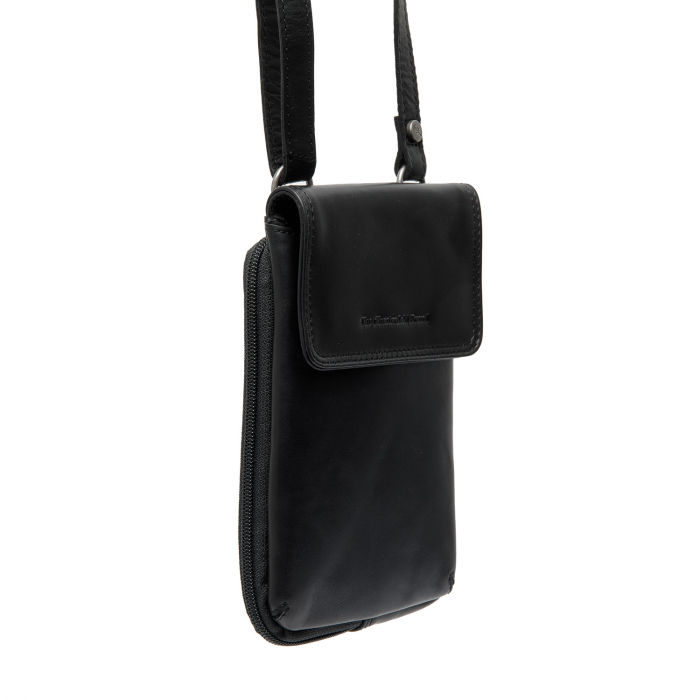 Geanta din piele naturala pentru telefon, The Chesterfield Brand, Langley, Negru [1]