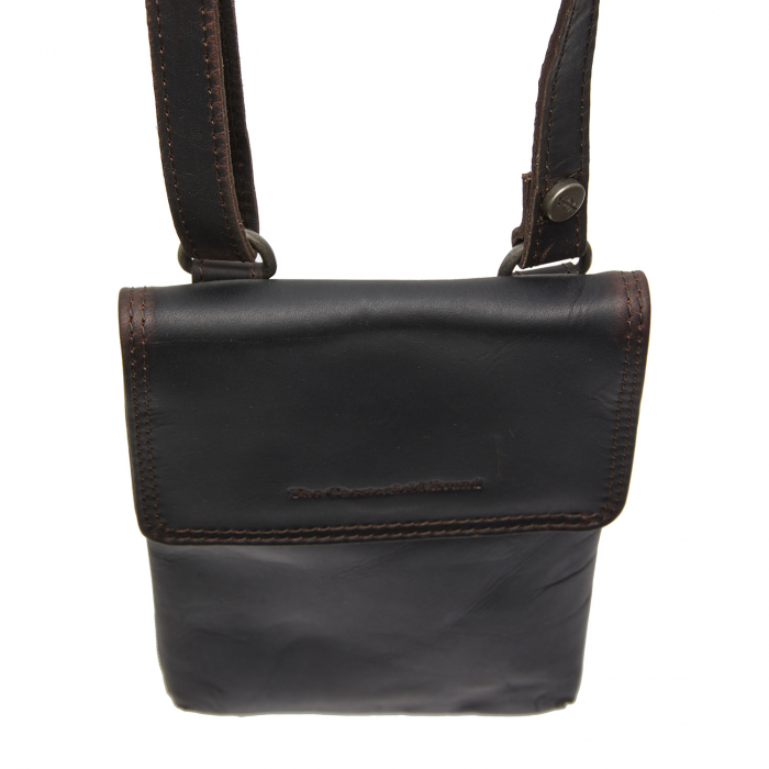 Geanta din piele naturala pentru telefon, The Chesterfield Brand, Langley, Maro inchis [2]