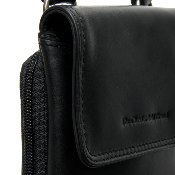 Geanta din piele naturala pentru telefon, The Chesterfield Brand, Langley, Negru [7]
