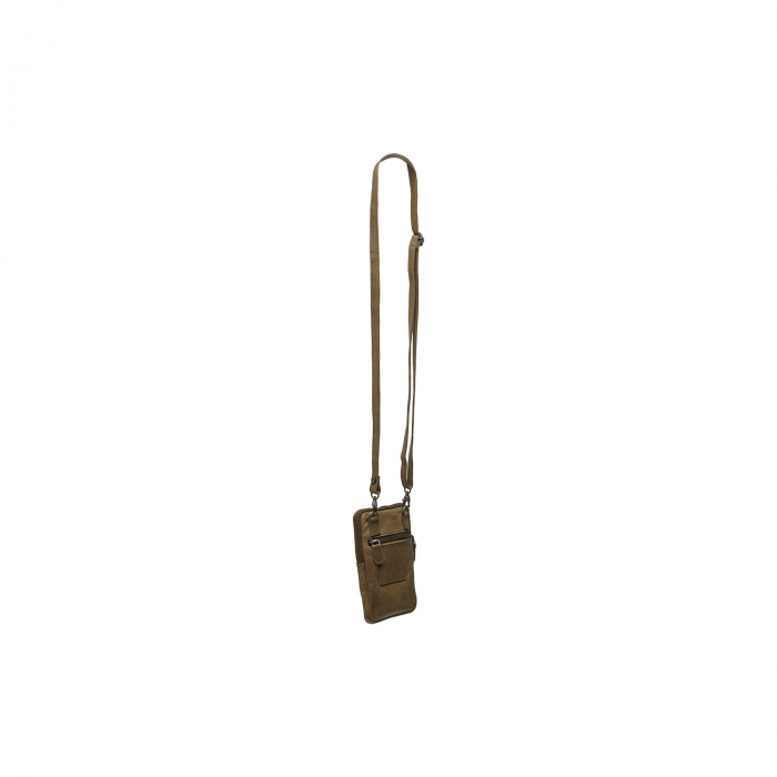 Geanta din piele naturala pentru telefon, The Chesterfield Brand, Salta, Verde olive [5]