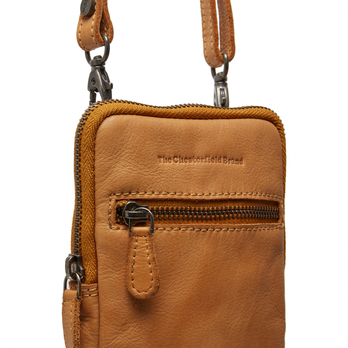 Geanta din piele naturala pentru telefon, The Chesterfield Brand, Salta, Galben ocru [4]