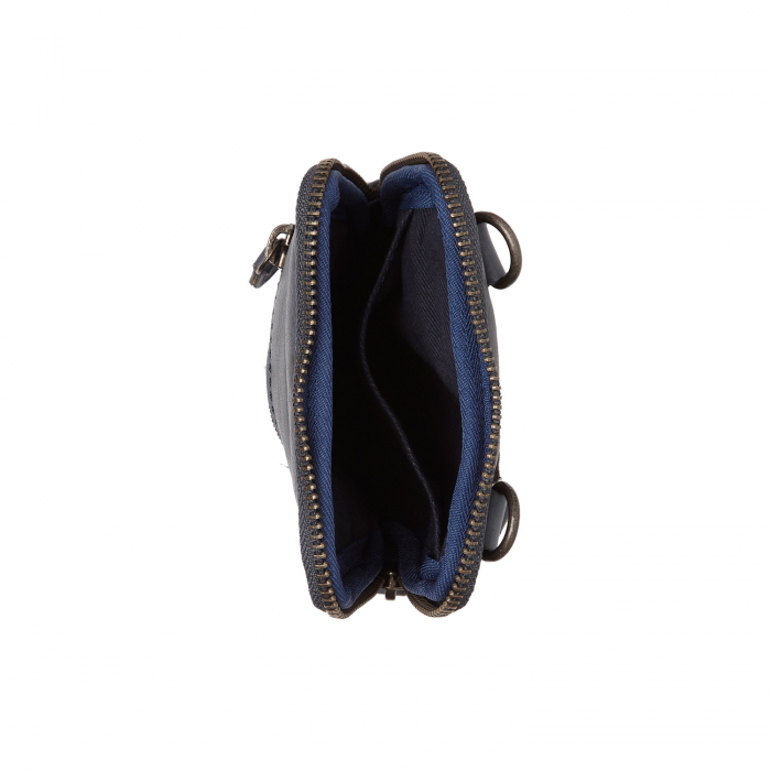 Geanta din piele naturala pentru telefon, The Chesterfield Brand, Salta, Albastru marin [2]