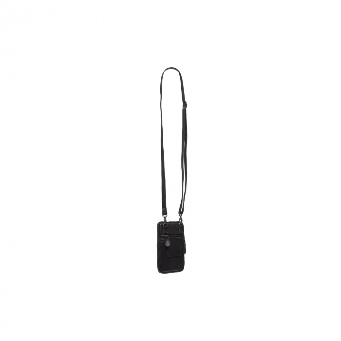 Geanta din piele naturala pentru telefon, The Chesterfield Brand, Salta, Negru [7]